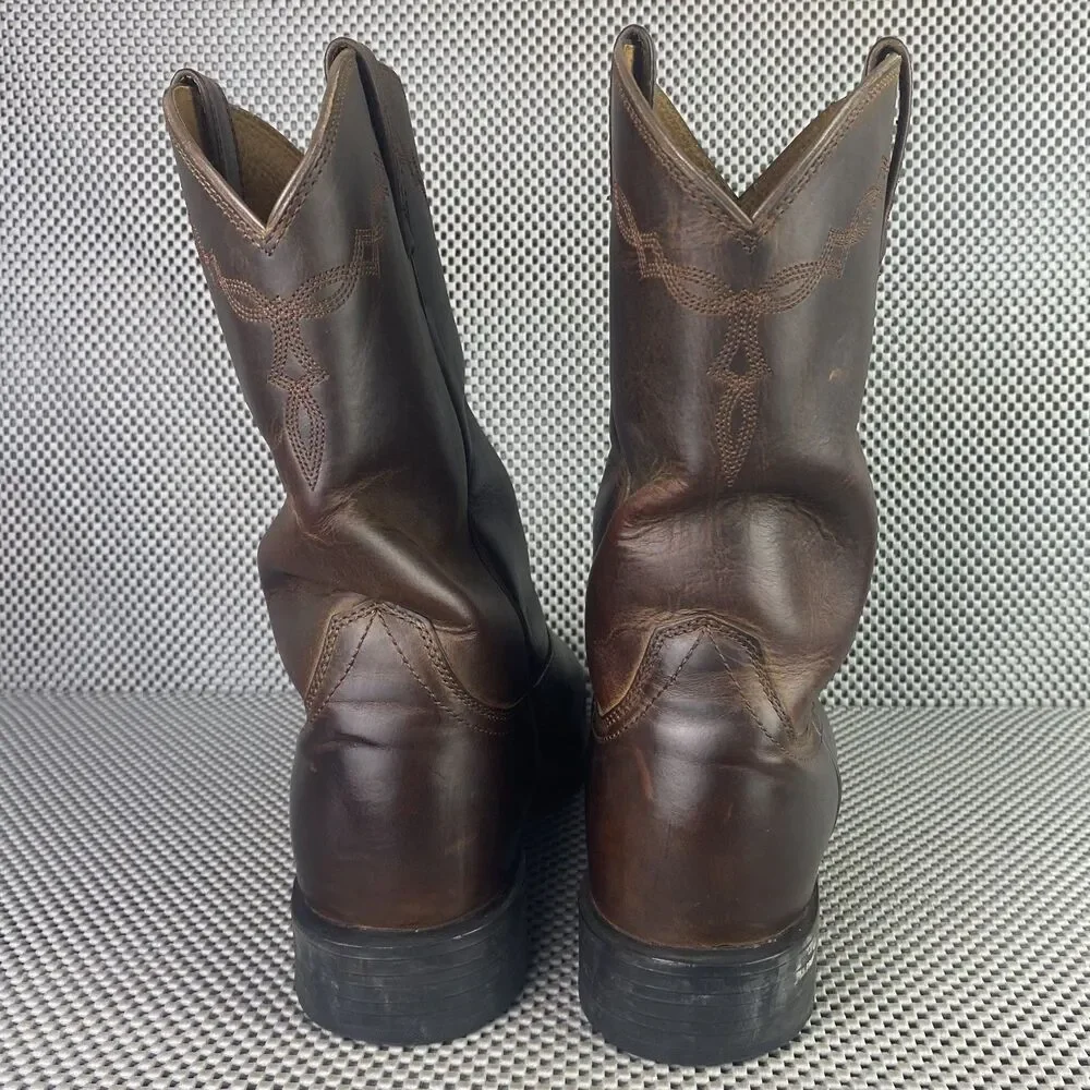 Ariat Heritage Roper Boots Mens 11 EE Brown Leather Western Pull on Cowboy